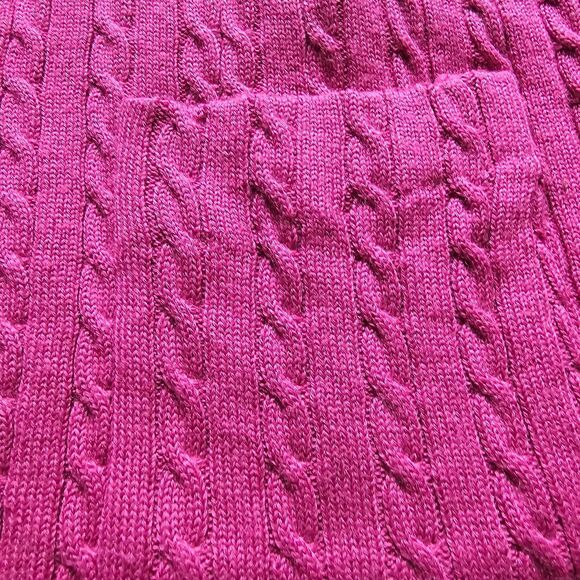Dialogue Wool Blend Fuschia Pink Cable Knit Blazer Sweater sz M - Picture 7 of 9
